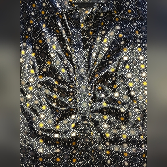 Point Zero Black Dot-Print Mini Dress Sz 1X - Picture 3 of 7